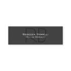 Carte de visite de script noir gris mince