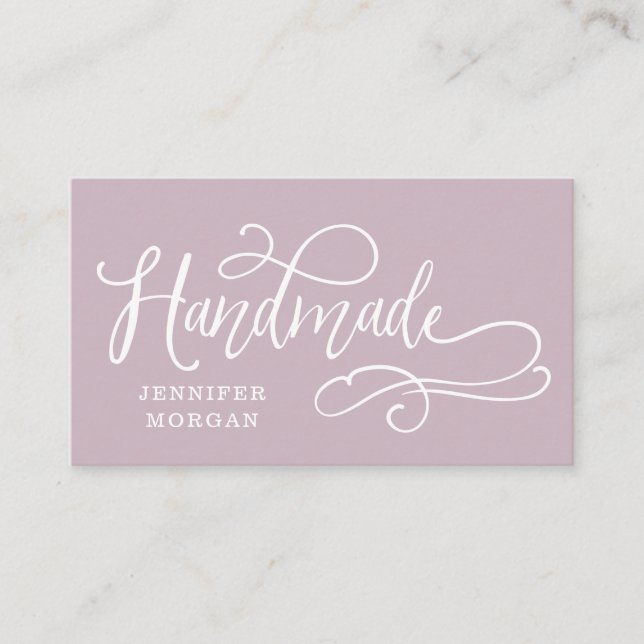 carte de visite de script whimsical fait main (Devant)