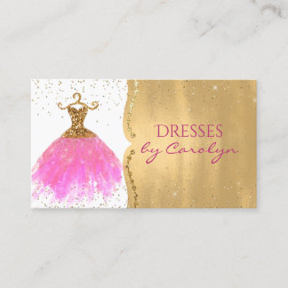 Carte de visite de seamstress rose et or