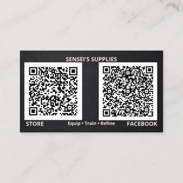 Carte de visite de Sensei’s Supplies (Dos)