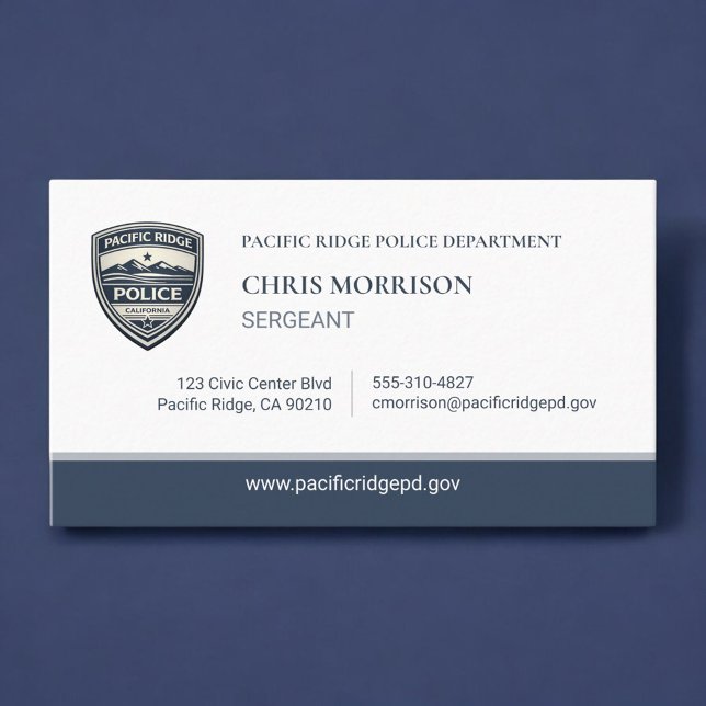 Carte de visite de sergent de police avec logo (Créateur téléchargé)