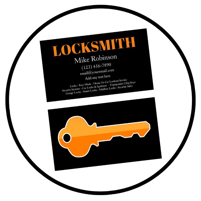 Carte de visite de serrurier de services de serrur (Locksmith)