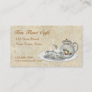 Carte de visite de service à thé