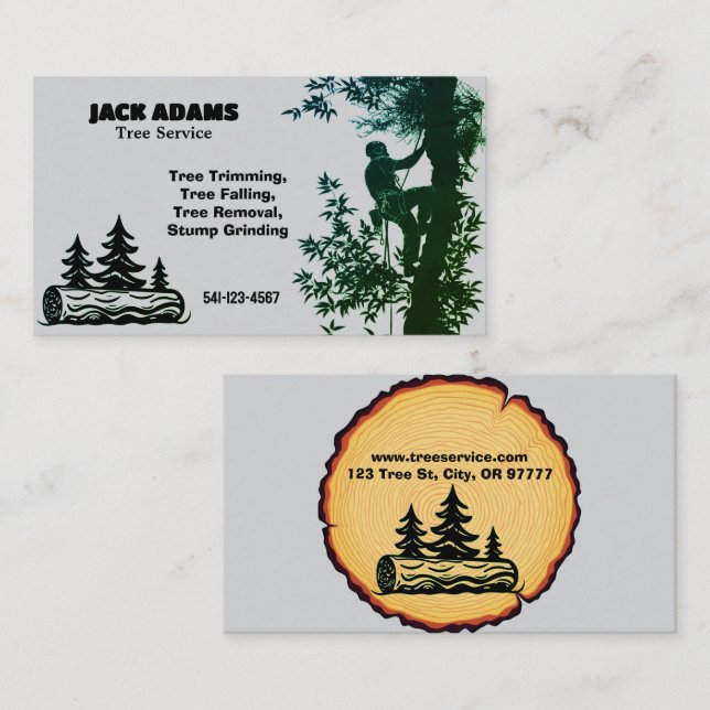 Carte de visite de service Arborescence Lumberjack (Devant / Derrière)