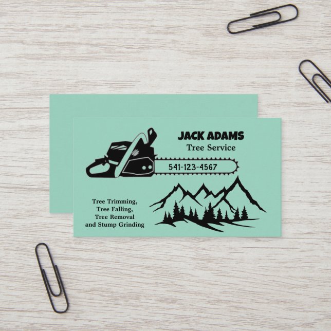 Carte de visite de service Arborescence Lumberjack (Devant/Arrière en situation)