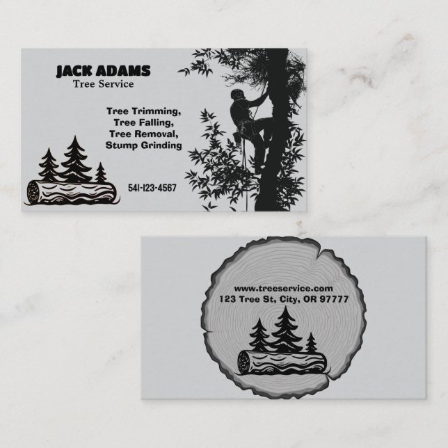 Carte de visite de service Arborescence Lumberjack (Devant / Derrière)
