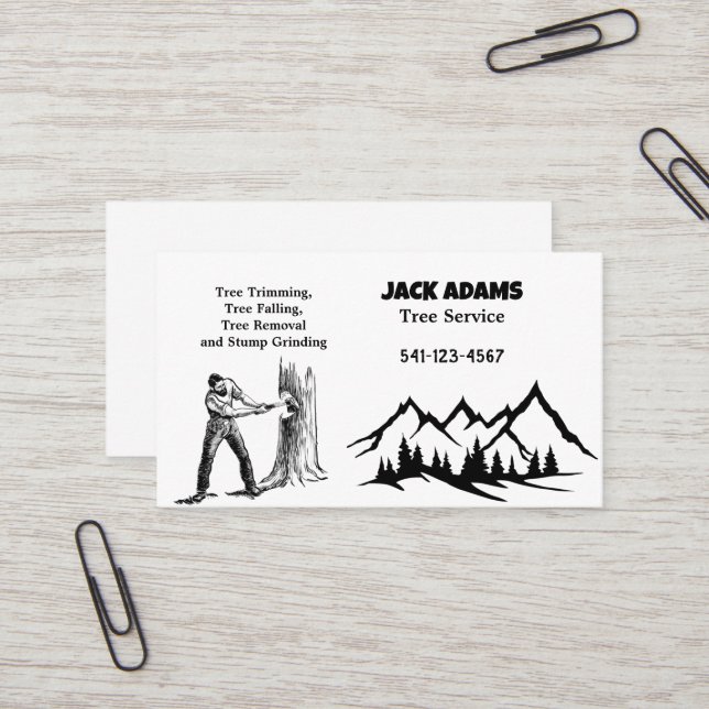 Carte de visite de service Arborescence Lumberjack (Devant/Arrière en situation)
