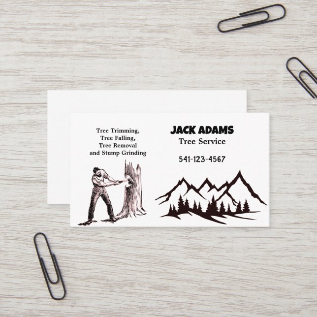Carte de visite de service Arborescence Lumberjack (Devant/Arrière en situation)