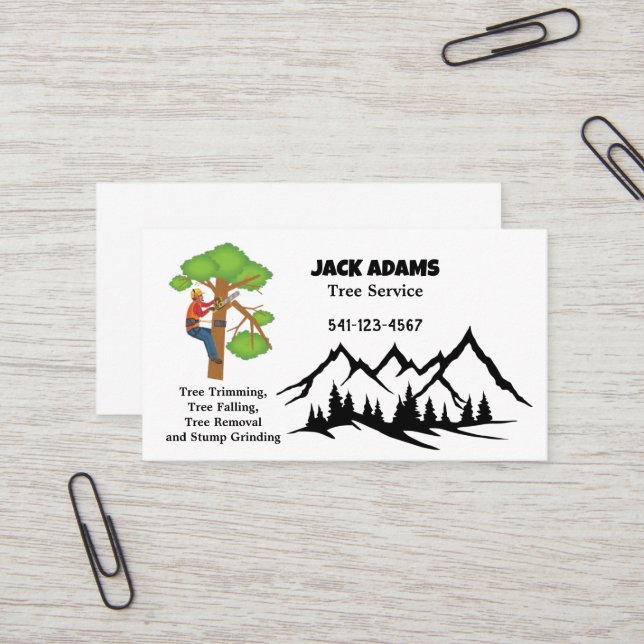 Carte de visite de service Arborescence Lumberjack (Devant/Arrière en situation)