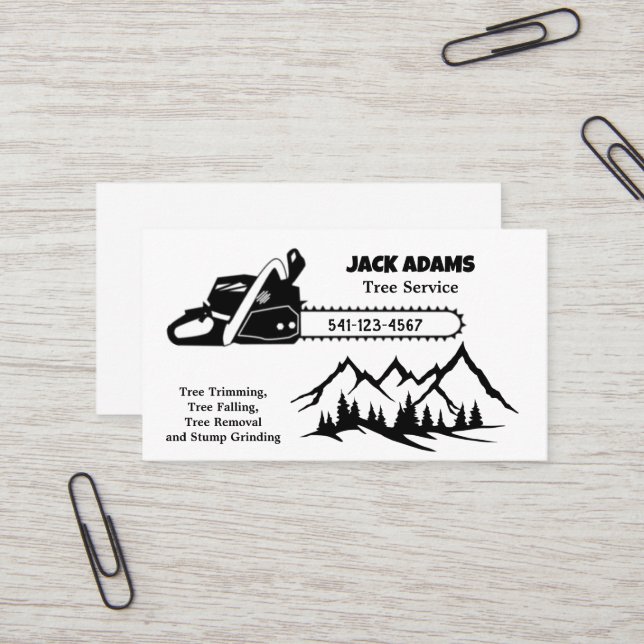 Carte de visite de service Arborescence Lumberjack (Devant/Arrière en situation)