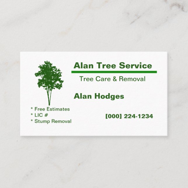 Carte de visite de service d'arborescence (Devant)