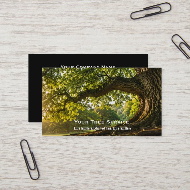 Carte de visite de service d'arbre (Devant/Arrière en situation)