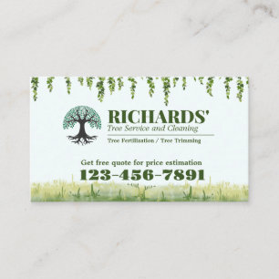 Carte de visite de service d'arbre paysager profes
