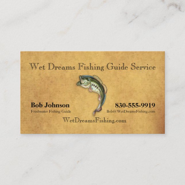 Carte de visite de service de guide de pêche (Devant)