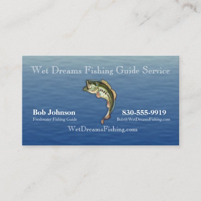 Carte de visite de service de guide de pêche (Devant)