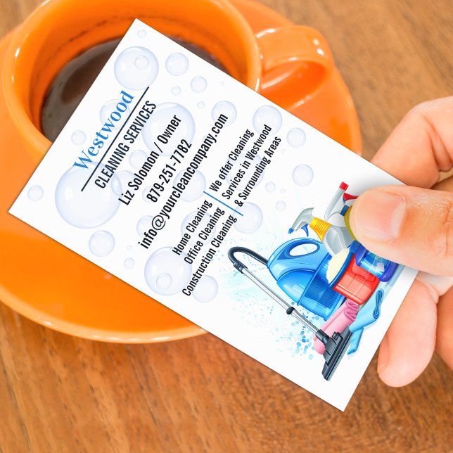 Carte de visite de service de nettoyage (Créateur téléchargé)