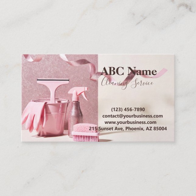 Carte de visite de service de nettoyage de maison  (Devant)