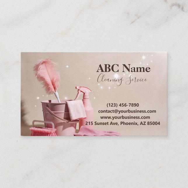 Carte de visite de service de nettoyage de maison  (Devant)