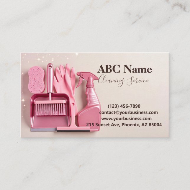 Carte de visite de service de nettoyage de maison  (Devant)