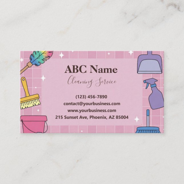Carte de visite de service de nettoyage de maison  (Devant)