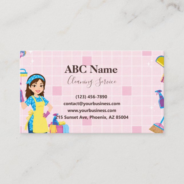 Carte de visite de service de nettoyage de maison  (Devant)