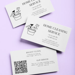 Carte de visite de service de nettoyage minimalist