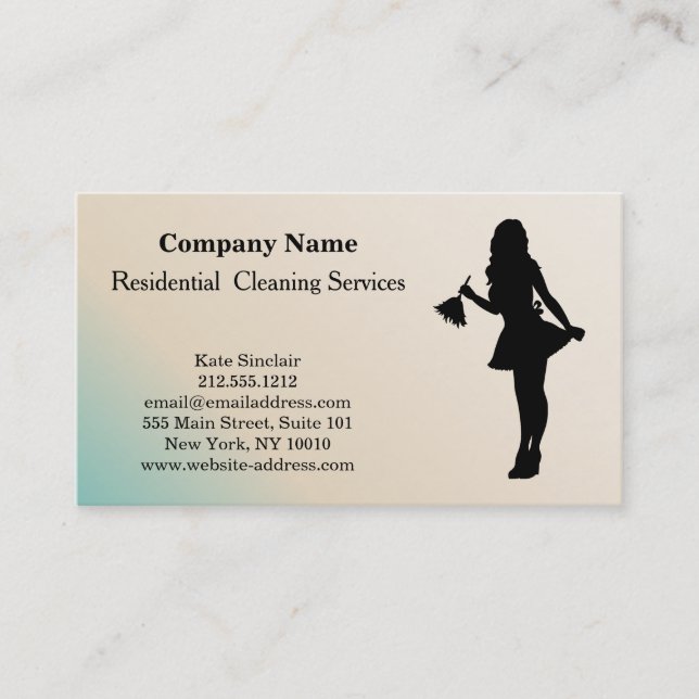 Carte de visite de service de nettoyage profession (Devant)