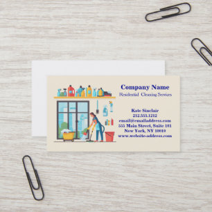 Carte de visite de service de nettoyage profession