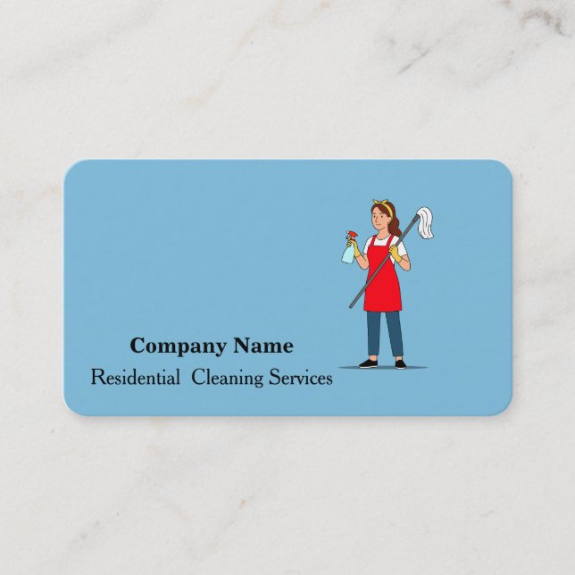 Carte de visite de service de nettoyage profession (Devant)