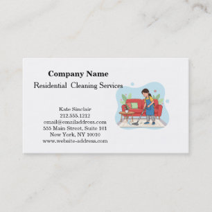Carte de visite de service de nettoyage profession