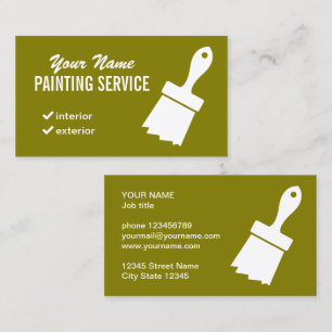 Carte de visite de service de peinture avec logo d
