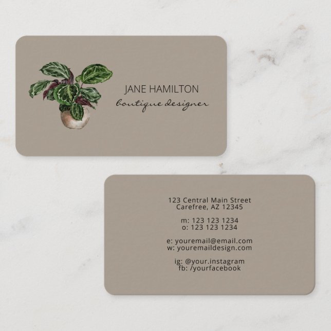 Carte de visite de service de plantes de luxe (Devant / Derrière)