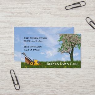 Carte de visite de service d'entretien de pelouse 
