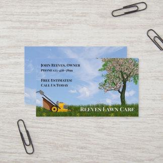 Carte de visite de service d'entretien de pelouse 