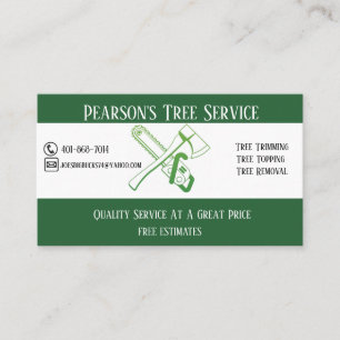 Carte de visite de service Pearson's Tree
