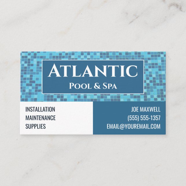 Carte de visite de service Spa de piscine (Devant)