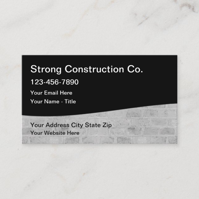 Carte de visite de services de construction robust (Devant)