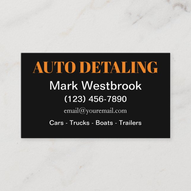 Carte de visite de services de detailing automobil (Devant)