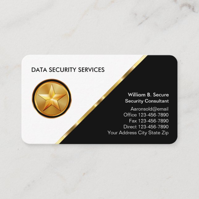 Carte de visite de services de sécurité élégants (Devant)