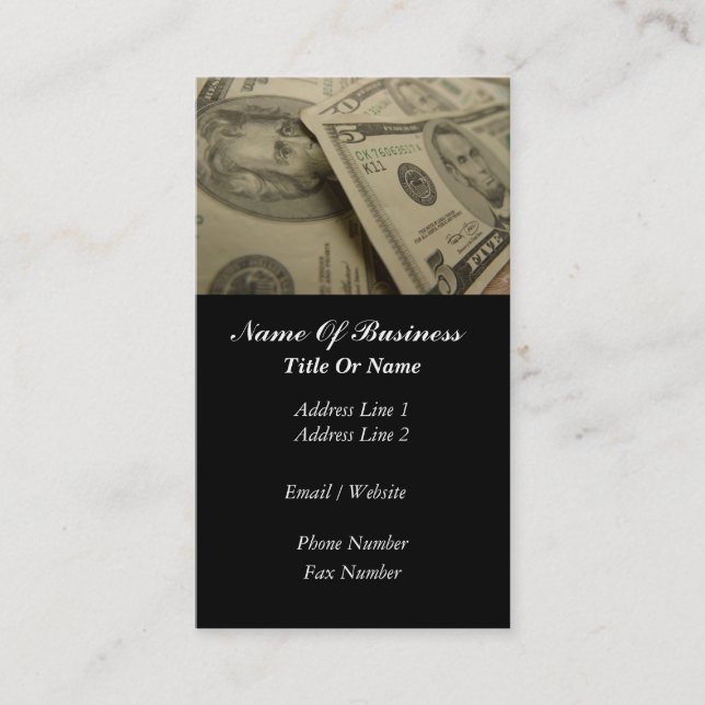 Carte de visite de services financiers (Devant)