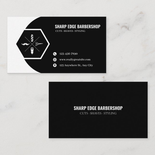 Carte de visite de Sharp Edge Barbershop (Devant / Derrière)