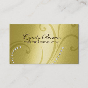 Carte de visite de Shimmer et de cristaux jaunes