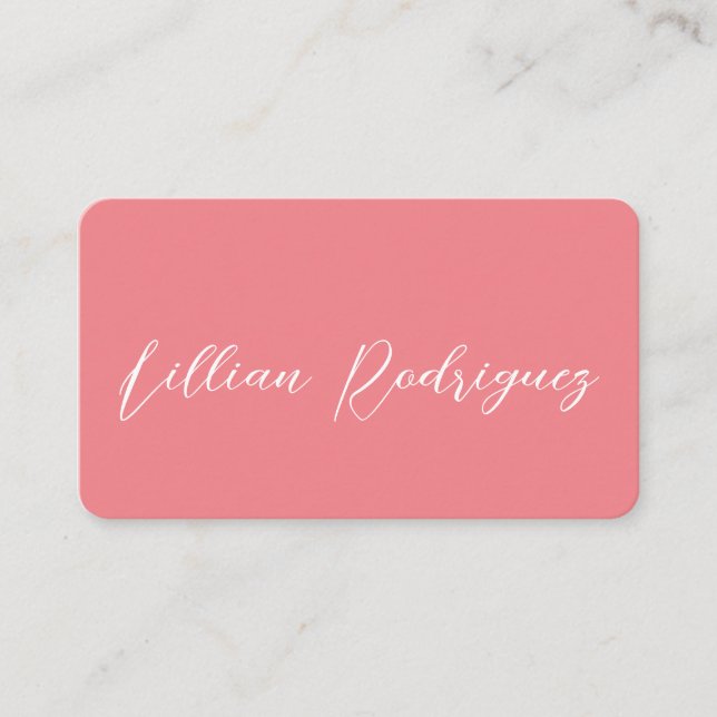 Carte de visite de signature rose professionnel mo (Devant)