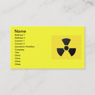 Carte de visite de signes radioactif