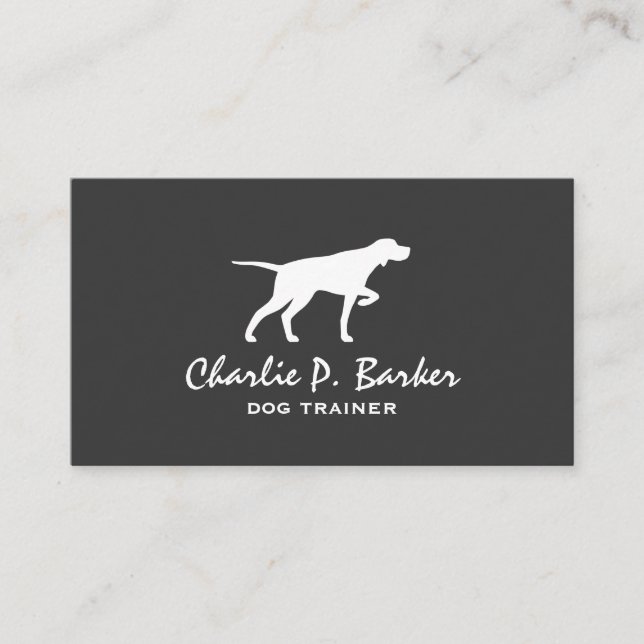 Carte de visite de silhouette de chien pointeur (Devant)