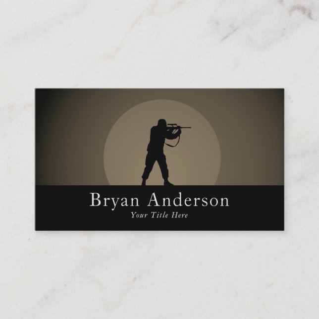 Carte de visite de sniper tactique – Design silhou (Devant)