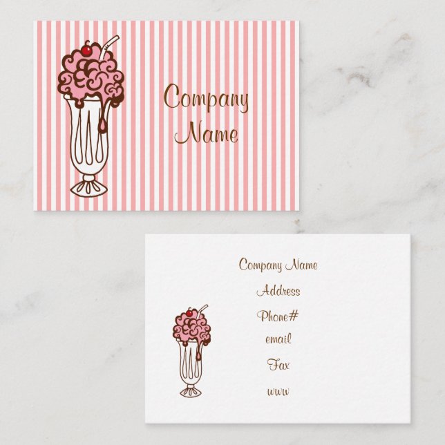 Carte de visite de soda à la crème glacée (Devant / Derrière)