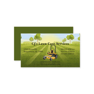 Carte de visite de soins de pelouse ensoleillé