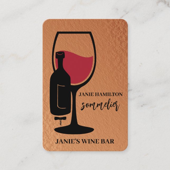 Carte de visite de sommelier de bar à vin (Devant)