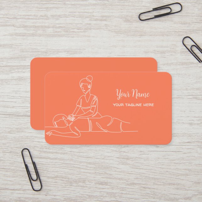 Carte de visite de Spa de massage thaï (Devant/Arrière en situation)